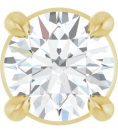 88436 Pendant Set 14K Yellow Round Natural Diamond 4Mm 15 Ct I1, G-H Polished 15 Ct Natural Diamond Solitaire Slide Pendant