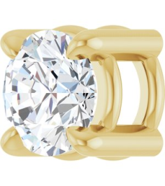 88436 Pendant Set 14K Yellow Round Natural Diamond 4Mm 15 Ct I1, G-H Polished 15 Ct Natural Diamond Solitaire Slide Pendant
