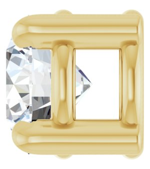 88436 Pendant Set 14K Yellow Round Natural White Sapphire 4 Mm Polished Natural White Sapphire Solitaire Slide Pendant