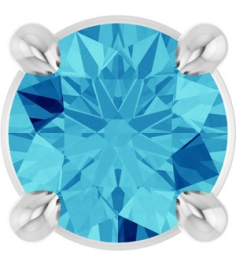 88436 Pendant Set Platinum Round Natural Blue Zircon 4 Mm Polished Natural Blue Zircon Solitaire Slide Pendant