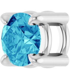 88436 Pendant Set Platinum Round Natural Blue Zircon 4 Mm Polished Natural Blue Zircon Solitaire Slide Pendant