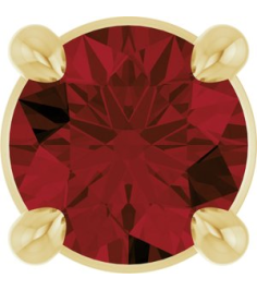88436 Pendant Set 14K Yellow Round Natural Mozambique Garnet 4 Mm Polished Natural Mozambique Garnet Solitaire Slide Pendant