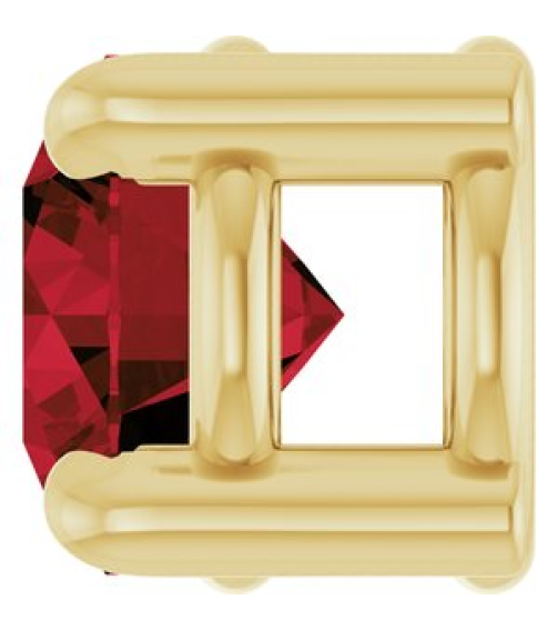 88436 Pendant Set 14K Yellow Round Natural Mozambique Garnet 4 Mm Polished Natural Mozambique Garnet Solitaire Slide Pendant