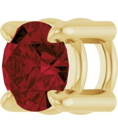 88436 Pendant Set 14K Yellow Round Natural Mozambique Garnet 4 Mm Polished Natural Mozambique Garnet Solitaire Slide Pendant