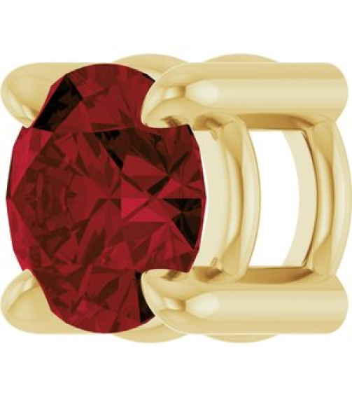 88436 Pendant Set 14K Yellow Round Natural Mozambique Garnet 4 Mm Polished Natural Mozambique Garnet Solitaire Slide Pendant