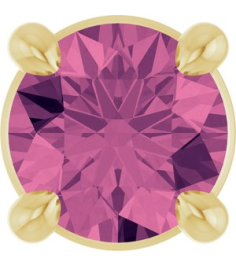 88436 Pendant Set 14K Yellow Round Natural Pink Tourmaline 4 Mm Polished Natural Pink Tourmaline Solitaire Slide Pendant