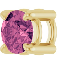 88436 Pendant Set 14K Yellow Round Natural Pink Tourmaline 4 Mm Polished Natural Pink Tourmaline Solitaire Slide Pendant