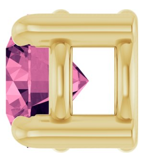 88436 Pendant Set 14K Yellow Round Natural Pink Tourmaline 4 Mm Polished Natural Pink Tourmaline Solitaire Slide Pendant