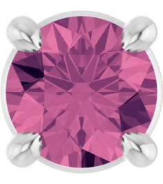 88436 Pendant Set Sterling Silver Round Natural Pink Tourmaline 4 Mm Polished Natural Pink Tourmaline Solitaire Slide Pendant