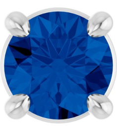 88436 Pendant Set 14K White Round Lab-Grown Blue Sapphire 4 Mm Polished Lab-Grown Blue Sapphire Solitaire Slide Pendant