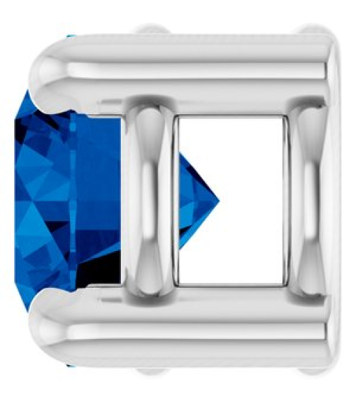 88436 Pendant Set 14K White Round Lab-Grown Blue Sapphire 4 Mm Polished Lab-Grown Blue Sapphire Solitaire Slide Pendant