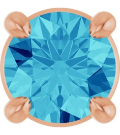 88436 Pendant Set 14K Rose Round Natural Blue Zircon 4 Mm Polished Natural Blue Zircon Solitaire Slide Pendant
