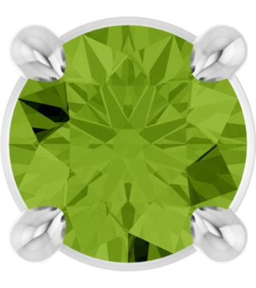 88436 Pendant Set Platinum Round Natural Peridot 4 Mm Polished Natural Peridot Solitaire Slide Pendant
