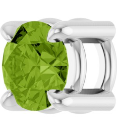 88436 Pendant Set Platinum Round Natural Peridot 4 Mm Polished Natural Peridot Solitaire Slide Pendant