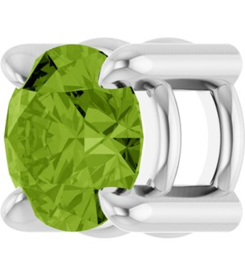 88436 Pendant Set Platinum Round Natural Peridot 4 Mm Polished Natural Peridot Solitaire Slide Pendant