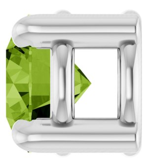88436 Pendant Set Platinum Round Natural Peridot 4 Mm Polished Natural Peridot Solitaire Slide Pendant