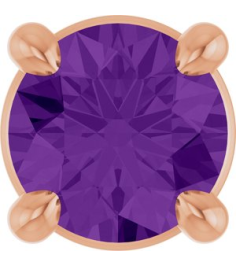 88436 Pendant Set 14K Rose Round Natural Amethyst 4 Mm Polished Natural Amethyst Solitaire Slide Pendant