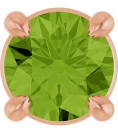 88436 Pendant Set 14K Rose Round Natural Peridot 4 Mm Polished Natural Peridot Solitaire Slide Pendant