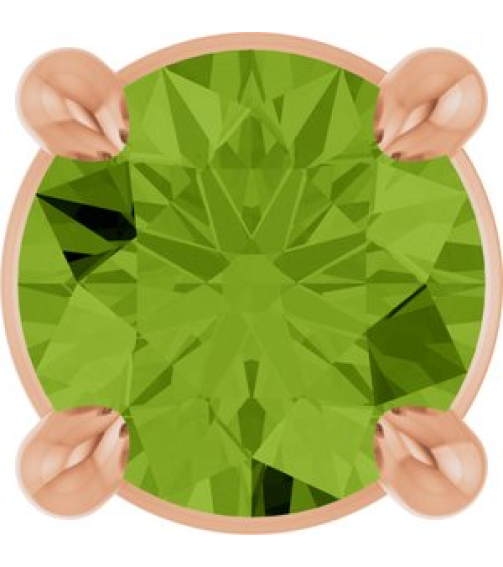 88436 Pendant Set 14K Rose Round Natural Peridot 4 Mm Polished Natural Peridot Solitaire Slide Pendant
