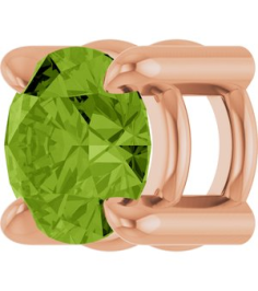 88436 Pendant Set 14K Rose Round Natural Peridot 4 Mm Polished Natural Peridot Solitaire Slide Pendant