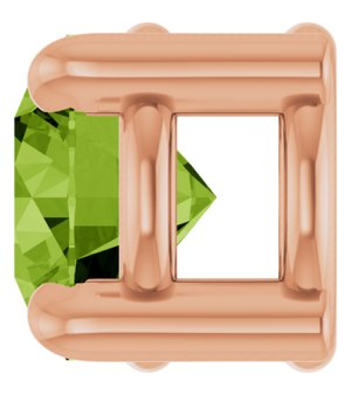 88436 Pendant Set 14K Rose Round Natural Peridot 4 Mm Polished Natural Peridot Solitaire Slide Pendant