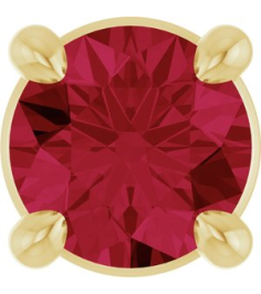 88436 Pendant Set 14K Yellow Round Lab-Grown Ruby 4 Mm Polished Lab-Grown Ruby Solitaire Slide Pendant