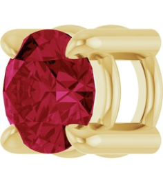 88436 Pendant Set 14K Yellow Round Lab-Grown Ruby 4 Mm Polished Lab-Grown Ruby Solitaire Slide Pendant