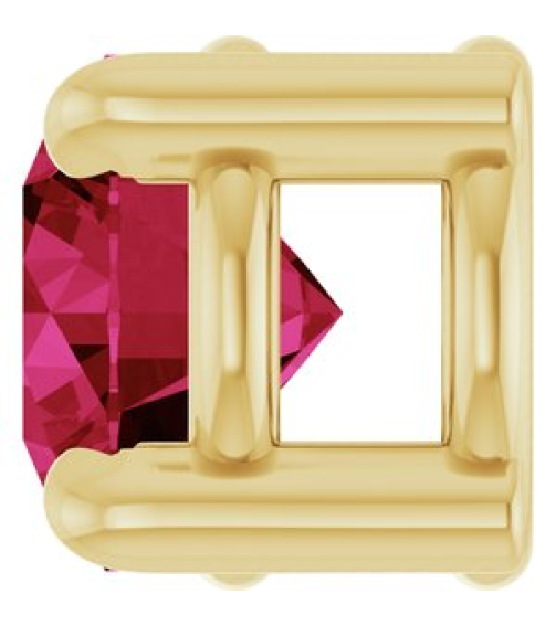 88436 Pendant Set 14K Yellow Round Lab-Grown Ruby 4 Mm Polished Lab-Grown Ruby Solitaire Slide Pendant