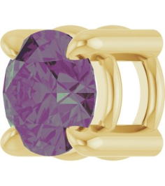 88436 Pendant Set 14K Yellow Round Lab-Grown Alexandrite 4 Mm Polished Lab-Grown Alexandrite Solitaire Slide Pendant