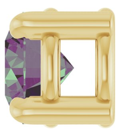 88436 Pendant Set 14K Yellow Round Lab-Grown Alexandrite 4 Mm Polished Lab-Grown Alexandrite Solitaire Slide Pendant