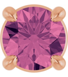 88436 Pendant Set 14K Rose Round Natural Pink Tourmaline 4 Mm Polished Natural Pink Tourmaline Solitaire Slide Pendant