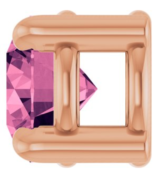 88436 Pendant Set 14K Rose Round Natural Pink Tourmaline 4 Mm Polished Natural Pink Tourmaline Solitaire Slide Pendant