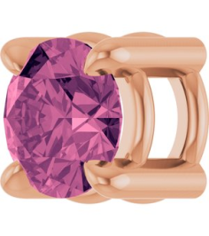 88436 Pendant Set 14K Rose Round Natural Pink Tourmaline 4 Mm Polished Natural Pink Tourmaline Solitaire Slide Pendant