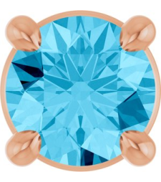 88436 Pendant Set 14K Rose Round Natural Aquamarine 4 Mm Polished Natural Aquamarine Solitaire Slide Pendant