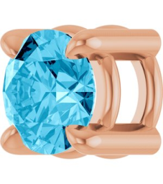 88436 Pendant Set 14K Rose Round Natural Aquamarine 4 Mm Polished Natural Aquamarine Solitaire Slide Pendant