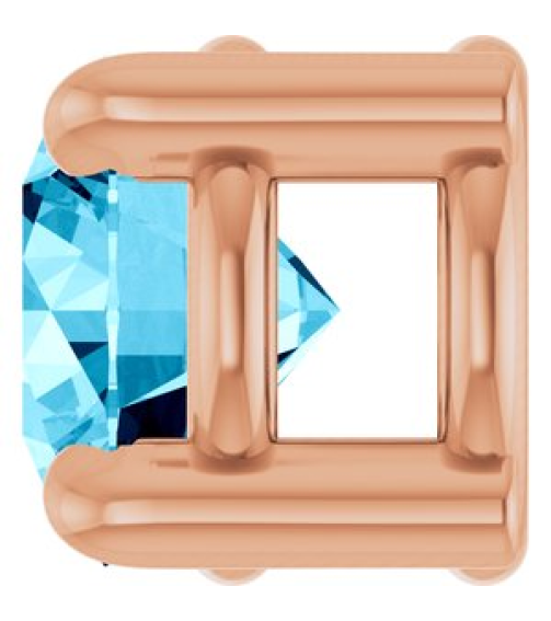 88436 Pendant Set 14K Rose Round Natural Aquamarine 4 Mm Polished Natural Aquamarine Solitaire Slide Pendant