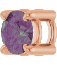 88436 Pendant Set 14K Rose Round Lab-Grown Alexandrite 4 Mm Polished Lab-Grown Alexandrite Solitaire Slide Pendant