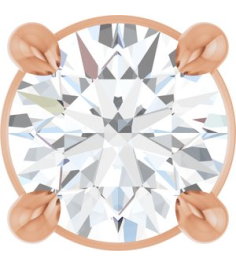 88436 Pendant Set 14K Rose Round Natural White Sapphire 4 Mm Polished Natural White Sapphire Solitaire Slide Pendant