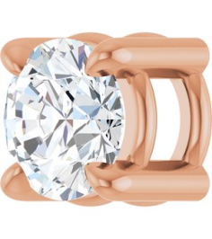 88436 Pendant Set 14K Rose Round Natural White Sapphire 4 Mm Polished Natural White Sapphire Solitaire Slide Pendant