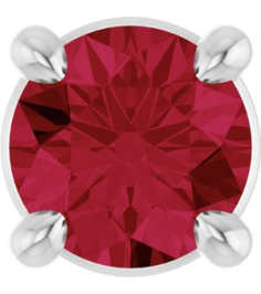88436 Pendant Set 14K White Round Natural Ruby 4 Mm Polished Natural Ruby Solitaire Slide Pendant