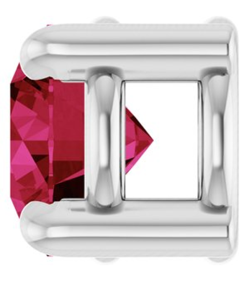 88436 Pendant Set 14K White Round Natural Ruby 4 Mm Polished Natural Ruby Solitaire Slide Pendant