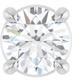 88436 Pendant Set 14K White Round Natural White Sapphire 4 Mm Polished Natural White Sapphire Solitaire Slide Pendant