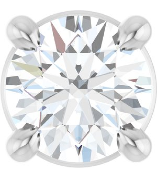 88436 Pendant Set 14K White Round Natural White Sapphire 4 Mm Polished Natural White Sapphire Solitaire Slide Pendant