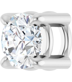 88436 Pendant Set 14K White Round Natural White Sapphire 4 Mm Polished Natural White Sapphire Solitaire Slide Pendant