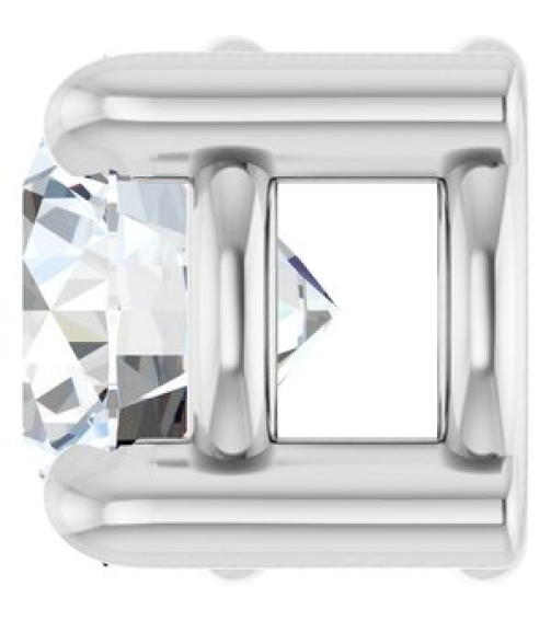 88436 Pendant Set 14K White Round Natural White Sapphire 4 Mm Polished Natural White Sapphire Solitaire Slide Pendant