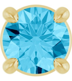 88436 Pendant Set 14K Yellow Round Natural Aquamarine 4 Mm Polished Natural Aquamarine Solitaire Slide Pendant