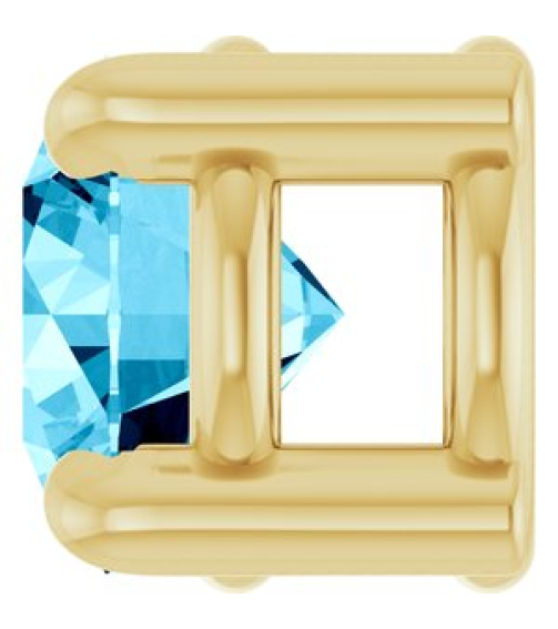 88436 Pendant Set 14K Yellow Round Natural Aquamarine 4 Mm Polished Natural Aquamarine Solitaire Slide Pendant