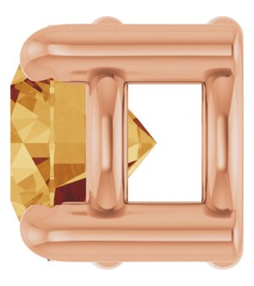 88436 Pendant Set 14K Rose Round Natural Citrine 4 Mm Polished Natural Citrine Solitaire Slide Pendant