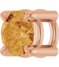 88436 Pendant Set 14K Rose Round Natural Citrine 4 Mm Polished Natural Citrine Solitaire Slide Pendant