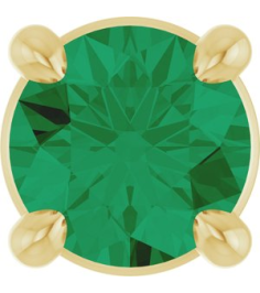 88436 Pendant Set 14K Yellow Round Lab-Grown Emerald 4 Mm Polished Lab-Grown Emerald Solitaire Slide Pendant